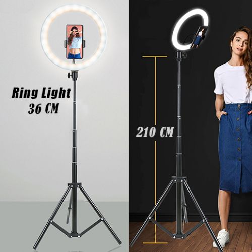 Astro Lighting Ring Light 36 cm avec support 210 cm Aluminium led  professionnel à prix pas cher