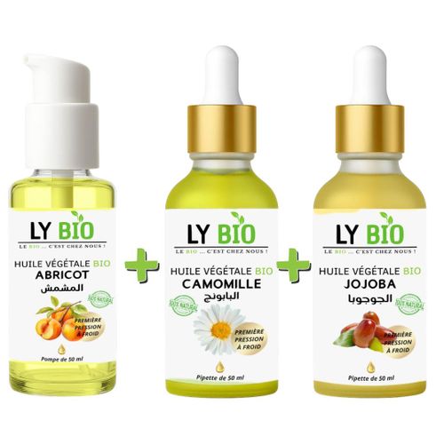 product_image_name-LY BIO-PACK HUILE ABRICOT 50ML - POMPE + HUILE CAMOMILLE 50ML - PIPETTE + HUILE JOJOBA 50ML - PIPETTE-1