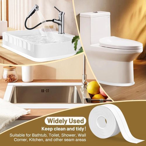 product_image_name-Drop Stop-Ruban de Calfeutrage Auto-Adhésif Étanche pour Bord de Baignoire, Toilette, Seau de Cuisine, Évier, Huile 3,35 mètre-5