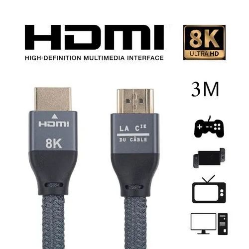 Generic Câble HDMI 8K 2.1 pour PS3/PS4/ PS5/ Projecteur Ordinateur 3M à  prix pas cher