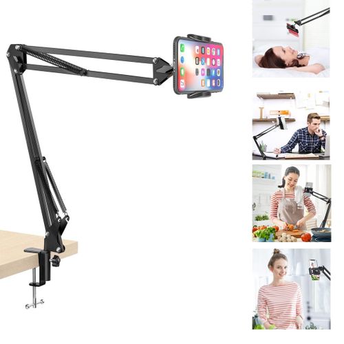 Generic Support Flexible Professionnel Pour Tablette et Telephone, Fixation  Puissante, Rotation 360° - Clip Sur Lit Bureau Cuisine à prix pas cher