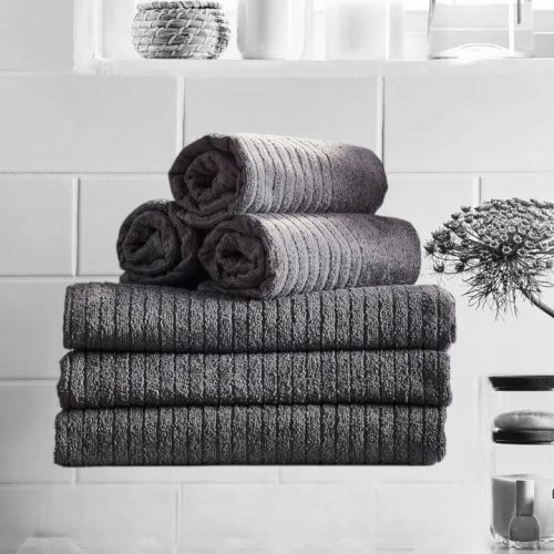 Ikea Lot de 6 serviette, essuie main 30 x 50 cm / gris foncé à prix pas  cher