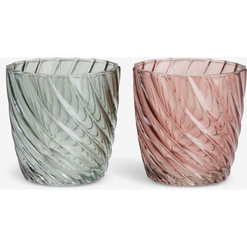 product_image_name-Generic-Photophore Décoratif en Verre Ø8xH8cm Vert Rose Assorti Bougeoir Design Élégant Lumière Ambiance Chaleureuse-3