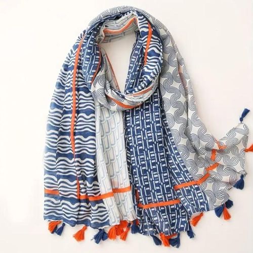 product_image_name-Generic-Elégant foulard et châle en Coton Viscose avec Pompon Floral Ombré pour Femme, Hijab femme180*90 cm-1