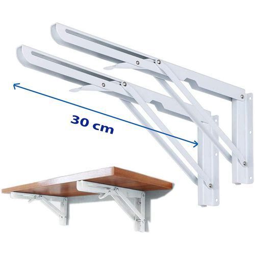 Generic Lot de 2 équerres Support Table pliable / Support étagère pliant /  30 cm à prix pas cher