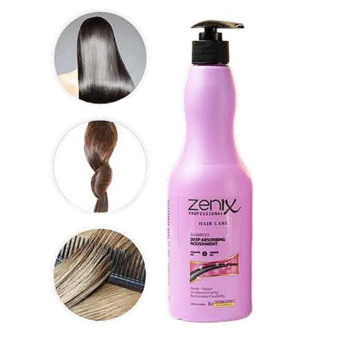 product_image_name-Zenix PROFESSIONAL-Shampoing Réparateur à l’Huile d’Argan et à la Kératine – Soin Nourrissant et Fortifiant Cheveux Secs et Abîmés – 500ml-2