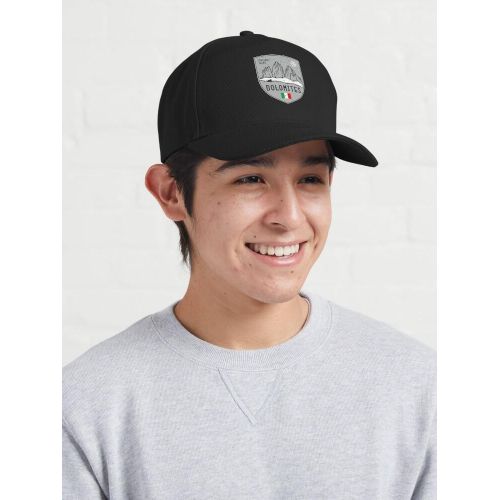 product_image_name-Generic-casquette personnalisée Emblème des montagnes des Dolomites en Italie  casquette noire unique-3