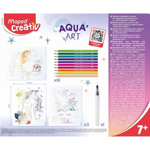 product_image_name-Maped-Coloriage aux Crayons Aquarelle + Pinceau à Eau sur Supports Métallisés - Kit de peinture pour enfant-4