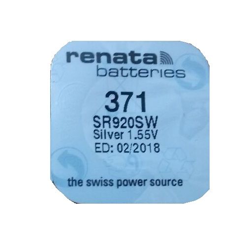 Renata Pile Bouton 371, SR920SW 1.55 volts Silver 1.55v pour Montre //  Blister 1 unité à prix pas cher