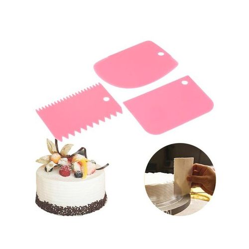 Generic 3 grattoir pâte /gâteau /pâtisserie spatules bord dentelé /coupe  gâteau /cuisson à prix pas cher