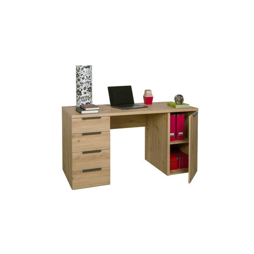 product_image_name-Kitea-Bureau ESPRESSO 4 TIROIRS + 1PORTE - Chêne-1