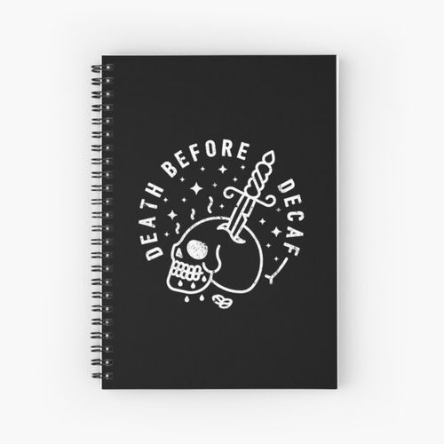 product_image_name-Generic-Death Before Decaf Spiral Notebook Bloc note-1