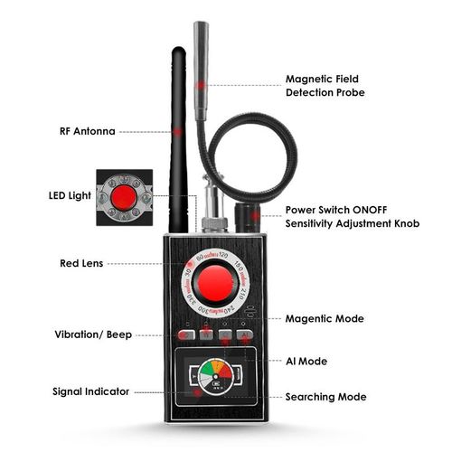 Détecteur de caméra, détection de traceur GPS, scanner de signal Rf avec  1m-8g Hz
