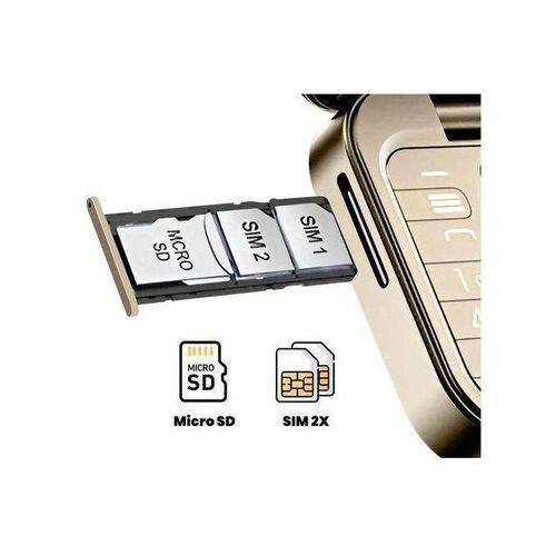 product_image_name-Generic-Téléphone Portable Pliable Servo i16 Pro doré Ultra compact - Double SIM , Caméra HD-4