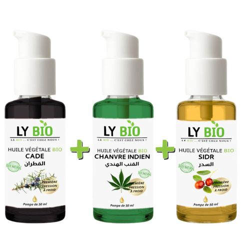 product_image_name-LY BIO-PACK HUILE CADE 50ML - POMPE + HUILE HYDRATANTE & NUTRITIVE 50ML - POMPE + HUILE SIDR 50ML - POMPE-1