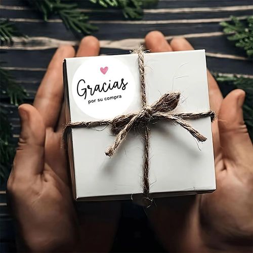 product_image_name-Generic-60pcsGracias por su compra" En Couleur Noir, Cœur en Rose, Étiquettes Cadeaux Circulaires, Convient pour les Cadeaux d'Entreprise, Sacs Cadeaux, Cadeaux d'Empowerment, etc., Envoyez une Atmosphère Simple et Reconnaissante-4