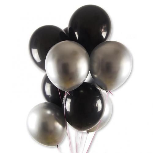 Generic 20 Ballons Noir et argent 31 Cm pour décoration