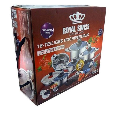 product_image_name-Royal Swiss-Batterie de cuisine en acier inoxydable de 16 pièces avec couvercle en verre-2