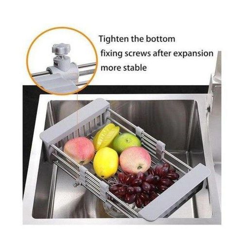 product_image_name-Generic-Égouttoir à vaisselle réglable au-dessus de l’évier, Passoire extensible multifonction, Support de séchage pour fruits et légumes, Panier drainant ajustable pour cuisine-6