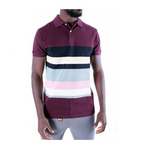 Celopman Polo Raye pour Homme Manche Courte