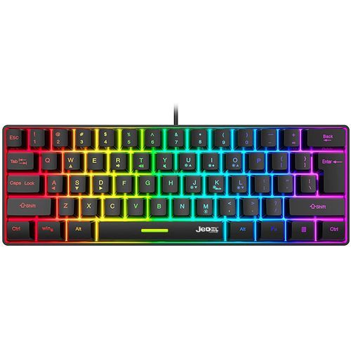 Jedel Clavier mécanique Gamer Green Switch,RGB LED Backlit Lighting 12  Modes+Sticker à prix pas cher