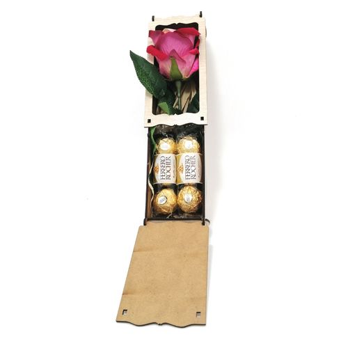 Generic Cadeau d'anniversaire - boite en bois de chocolat et de belle rose  à prix pas cher
