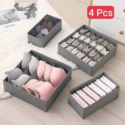 product_image_name-Generic-Lot de 4 Boîtes de Rangement pour Sous-Vêtements -2