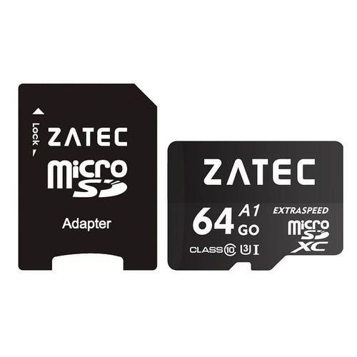 Zatec Carte Mémoire Micro SD 64 GB extra speed Class10 U3 à prix pas cher