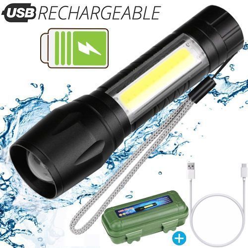 Generic Lampe de poche rechargeable USB XPE Portable puissant 3 Modes à  Zoom télescopique pour Camping à prix pas cher