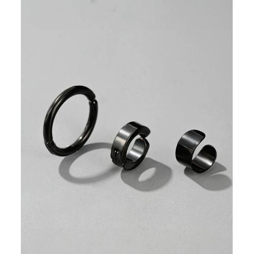 product_image_name-Generic-مجموعة من 3 أقراط بدون ثقب مطلوب، سهلة الاستخدام، ثقب فضي مزيف من الفولاذ المقاوم للصدأ-4