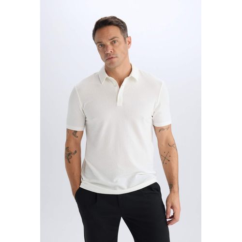 product_image_name-Defacto-تي شيرت بولو قطن بقصة ضيقة بأكمام قصيرة-1