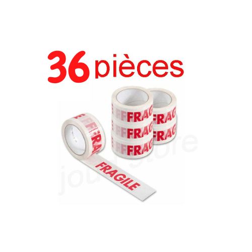 Generic LOT DE 36 RUBAN SCOTCH adhésif blanc impression fragile à