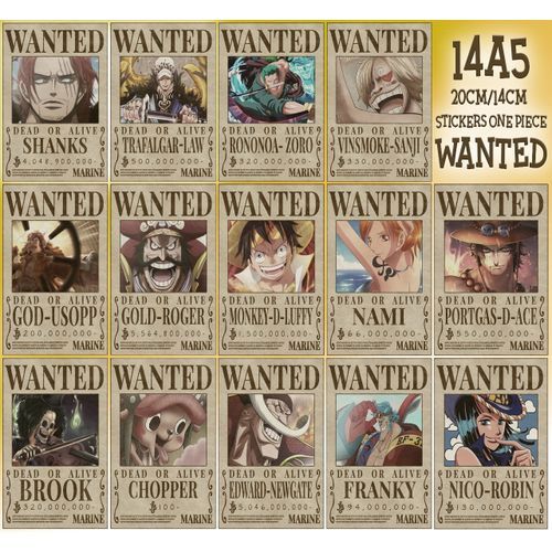 Generic 14 Stickers One Piece A5 Posters Anime Wanted