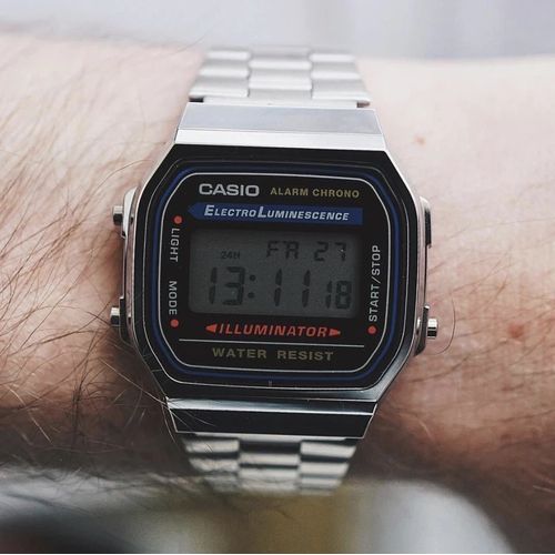 product_image_name-Casio-Montre Unisexe homme et femme Numérique Rétro-éclairage Bracelet en acier inoxydable -A168WA-1DF-6