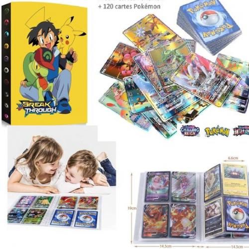 Generic Album de collection Pokemon de 240 Cartes +100 Cartes Pokemon + 5  VMAX Bonus à prix pas cher