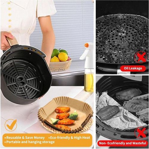 product_image_name-Generic-LOT 100 PCS Papier Cuisson Air Fryer Papier Sulfurisé carré pour Friteuse.-5