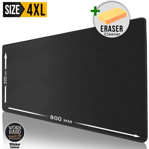 Generic Tapis de souris 4XL haute qualité pour PC bureau Noir+Eraser  Cleaner+Sticker à prix pas cher