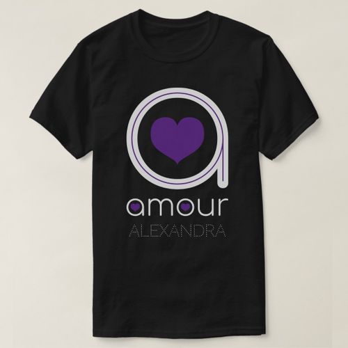 product_image_name-Generic-White Amour Love, Purple Heart, Name Customized T-Shirt-2