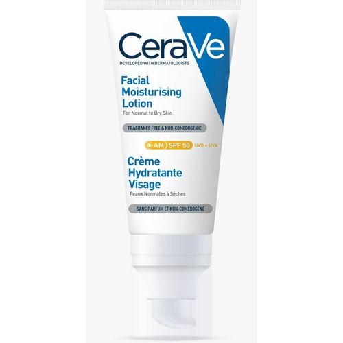 Crème Hydratante Visage SPF50 - Peaux Normales à Sèches, 52ml