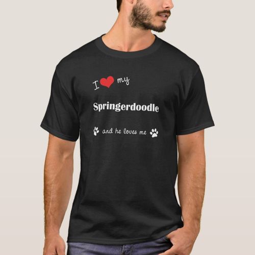 product_image_name-Generic-I Love My Springerdoodle (Male Dog) T-Shirt unique design - t shirt tres bon qualite-1