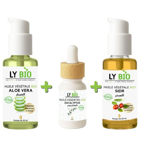 product_image_name-LY BIO-PACK HUILE ALOE VERA 50ml - POMPE + HUILE ESSENTIEL EUCALYPTUS 10ML + HUILE SIDR 50ML - POMPE-1