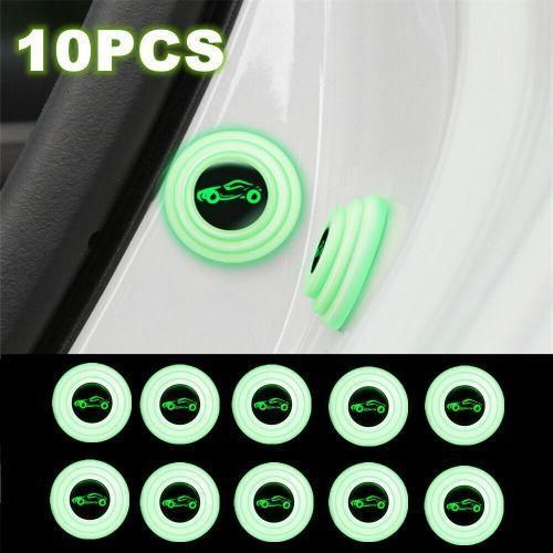 product_image_name-Generic-Autocollant anti-chocs fluorescent pour voiture – 10 pièces –  protection silencieuse des portières, pare-chocs et coffre-1
