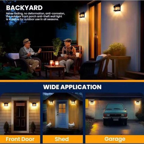 product_image_name-Generic-مصباح جداري شمسي ذكي أسود للاستخدام الخارجي-2