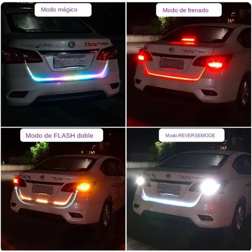 Generic Bande d'éclairage LED multicolor du coffre de voiture, feu arrière  12V RGB 120cm à prix pas cher