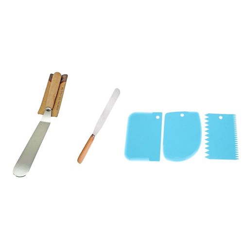 Generic Pack 5 Pièces de Pâtisserie Spatule Droite Plus Spatule Coudée et 3  Grattoirs à prix pas cher