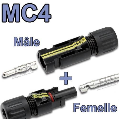 1 paire de type MC4 Y Branche de fil de câble mâle connecteur femelle YDD  Pour Panneau solaire - Chargeur pour téléphone mobile à la Fnac