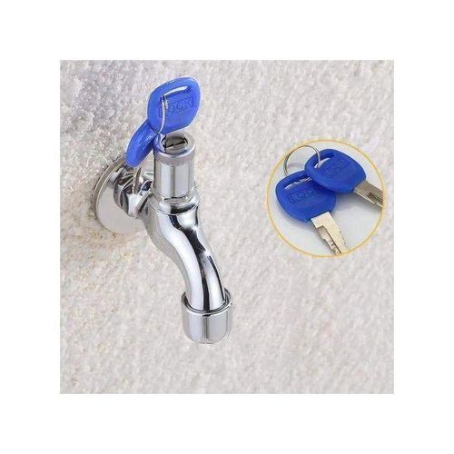 product_image_name-Generic-Robinet d’Eau Mural Argenté avec Serrure et Double Clé-2