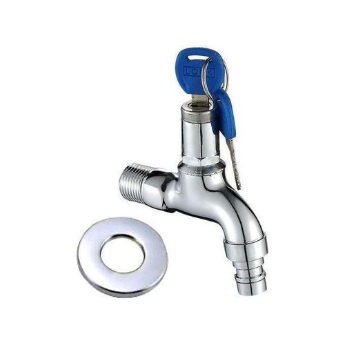 product_image_name-Generic-Robinet d’Eau Mural Argenté avec Serrure et Double Clé-7