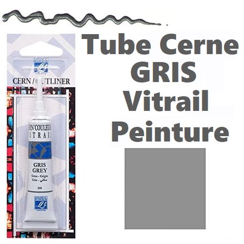 product_image_name-Lefranc & Bourgeois-Tube Cerne GRIS Vitrail Peinture sur verre,Sertir,Donner Relief au motif,20ml-1