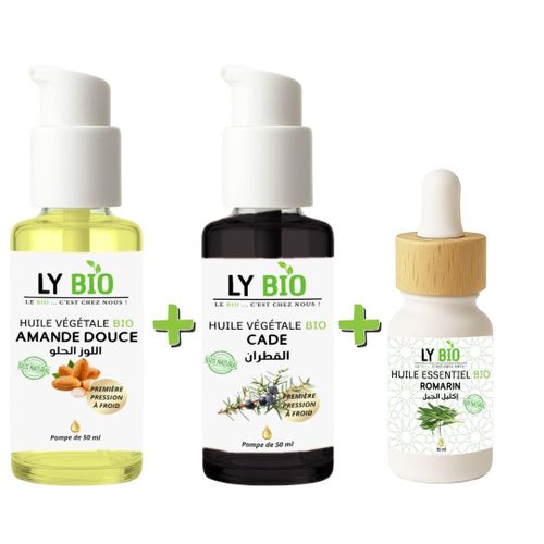 product_image_name-LY BIO-PACK HUILE AMANDE DOUCE 50ml - POMPE + HUILE CADE 50ML - POMPE + HUILE ESSENTIEL ROMARIN 10ML-1